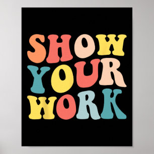 Affiche Travail de Montre Groovy Amusant Prof de Mathémati