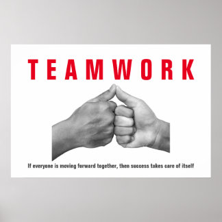Affiche Travail D'Équipe Citation Inspirationnelle Mains M