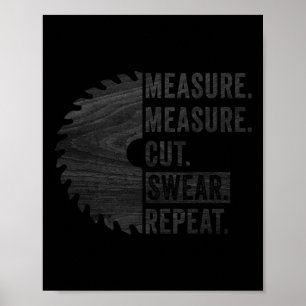 Affiche Travail du bois Papa Mesure Coupe Swear Handyman P