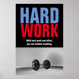 Affiche Travail dur Bodybuilding Fitness Motivation