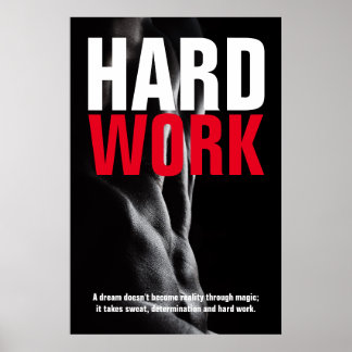 Affiche Travail dur Bodybuilding Fitness Motivation