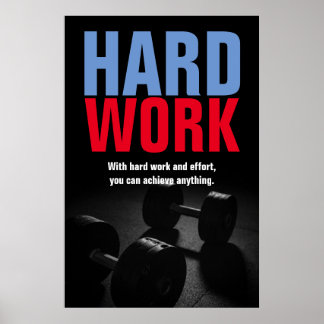Affiche Travail dur Bodybuilding Fitness Motivation
