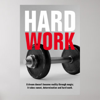 Affiche Travail dur Bodybuilding Fitness Motivation
