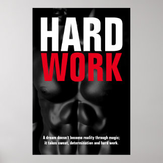 Affiche Travail dur Bodybuilding Fitness Motivation
