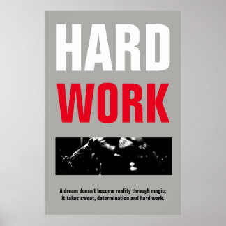 Affiche Travail dur Bodybuilding Fitness Motivation