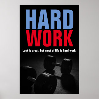Affiche Travail dur Bodybuilding Fitness Motivation