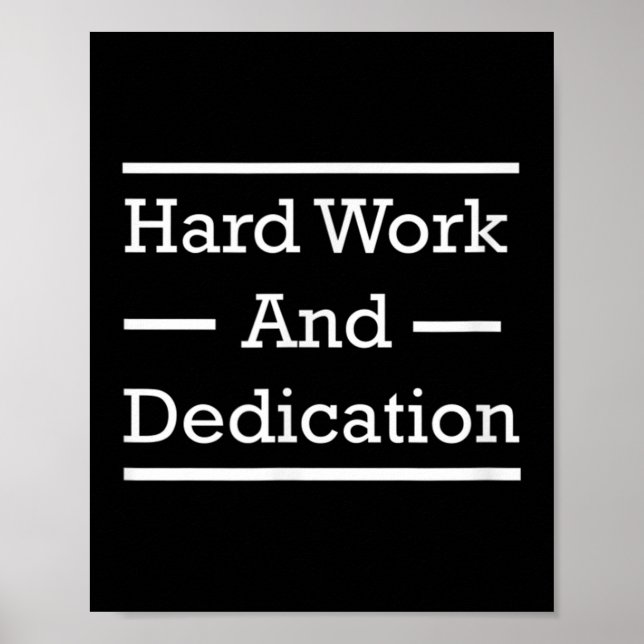 Affiche Travail Dur Et Dédication Motivation (Devant)