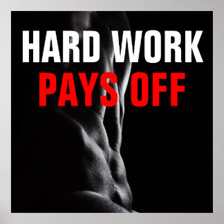 Affiche Travail dur Paie De La Construction Corporelle For