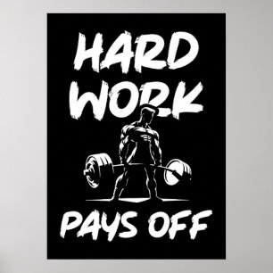 Affiche Travail dur Paie De La Salle De Sport Entraînement