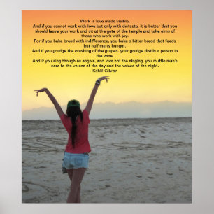 Affiche Travail par Kahlil Gibran