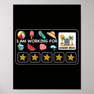 Affiche Travail pour le décompte de vacances de plage de v