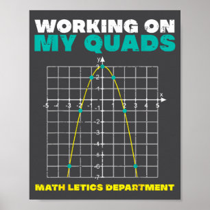 Affiche Travail sur mes quadriceps Math drôle citation hum