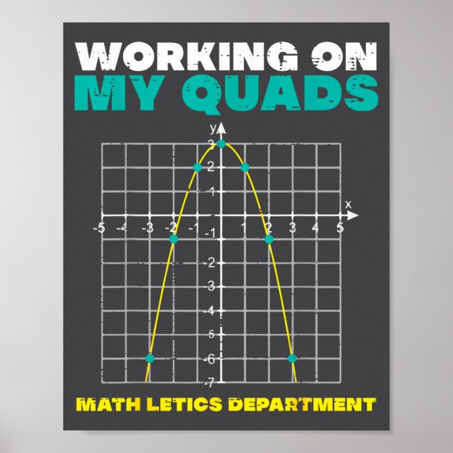 Affiche Travail sur mes quadriceps Math drôle citation hum (Devant)