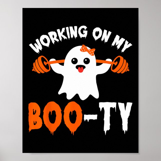 Affiche Travail Sur Mon Booty Gym Booty Boo-tee Ghost Pun  (Devant)