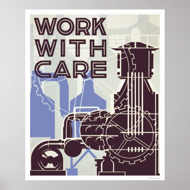 Affiche Travailler avec Care 1937 WPA (Devant)