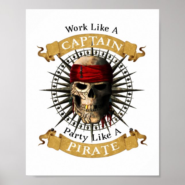 Affiche Travailler Comme Une Partie De Capitaine Comme Un  (Devant)