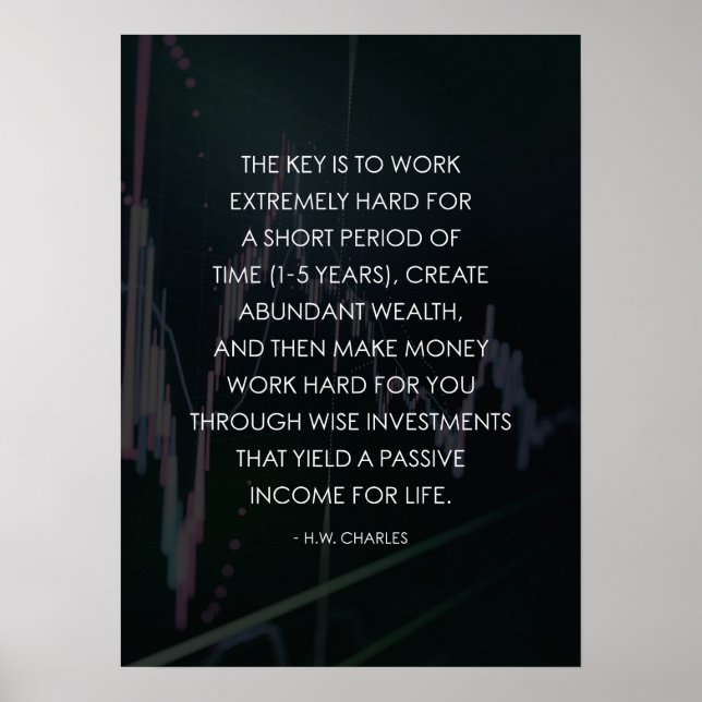 Affiche Travailler dur - Faire de l'argent travailler pour (Devant)