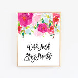 Affiche Travailler dur rester humble, bureau de bureau art<br><div class="desc">Travailler dur Séjour Humble,  Décor De Bureau,  Accessoires De Bureau,  Décor Cubicle,  Typographie Imprimer,  Art Mur Imprimable,  Décorations De Dortoirs De Collège,  Floral</div>