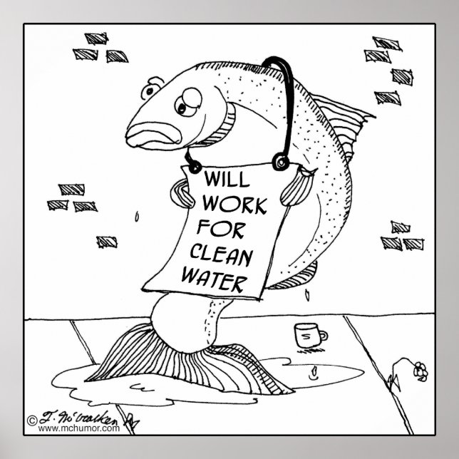 Affiche Travaillera Pour L'Eau Propre (Devant)