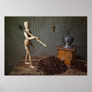 Affiche Travailleur de café