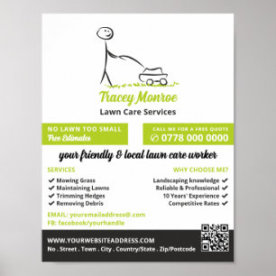 Affiche Travailleur de soins de pelouse, Services de soins