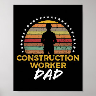 Affiche Travailleur du bâtiment papa, Foreman amusant Devi
