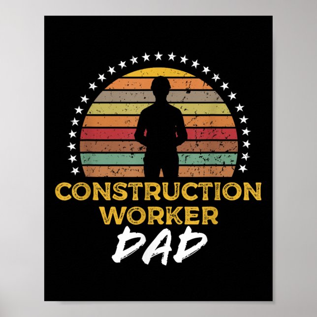Affiche Travailleur du bâtiment papa, Foreman amusant Devi (Devant)