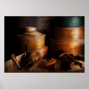 Affiche Travailleur du bois - Atelier de boîtes Shaker