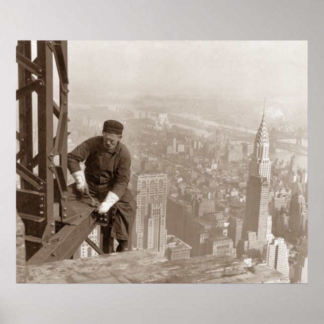 Affiche Travailleur du fer Empire State Building 1930 (Devant)
