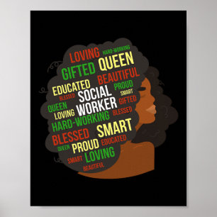 Affiche Travailleur social noir Africain-Américain