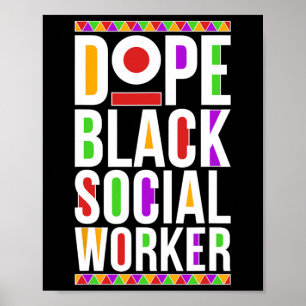 Affiche Travailleur social noir médicament Afro-Américain 