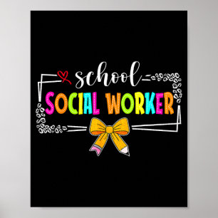 Affiche Travailleur social scolaire été femmes drôle derni