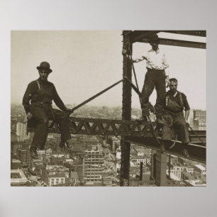Affiche Travailleurs de fer Vintage bâtiment de New York 