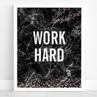 Travaillez Dur Citations Paillettes Rose Or Marbre