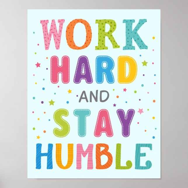 Affiche Travaillez dur et restez humble Motivation en clas (Devant)