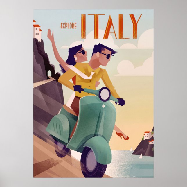 Affiche Travel Art Explorez l'Italie (Devant)