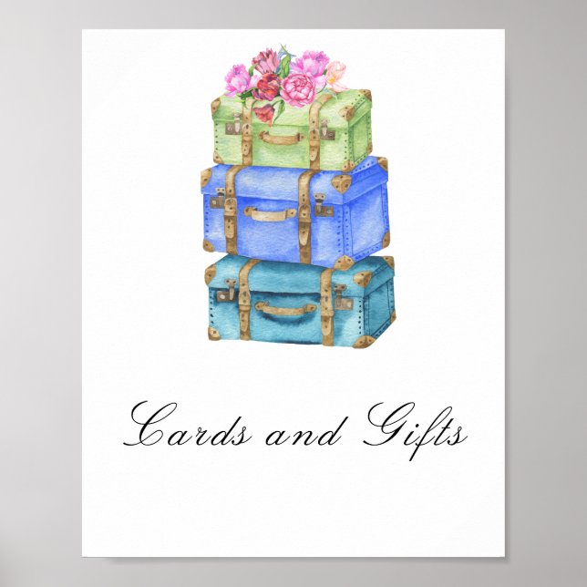 Affiche Travel bags bridal shower Cards and Gifts (Devant)