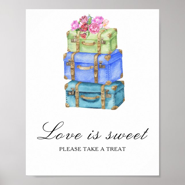 Affiche Travel bridal shower Love is sweet (Devant)