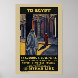 Affiche travel de To Egypt Vintage 1928