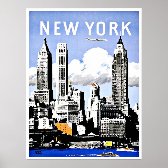 Affiche Travel New York America Vintage (Devant)