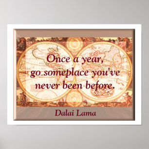 Affiche Travel quote - Dalai Lama - art print