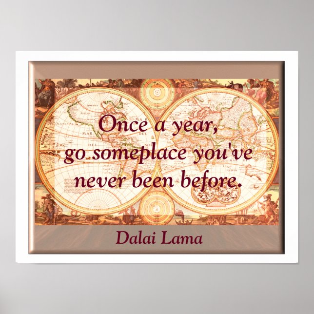 Affiche Travel quote - Dalai Lama - art print (Devant)