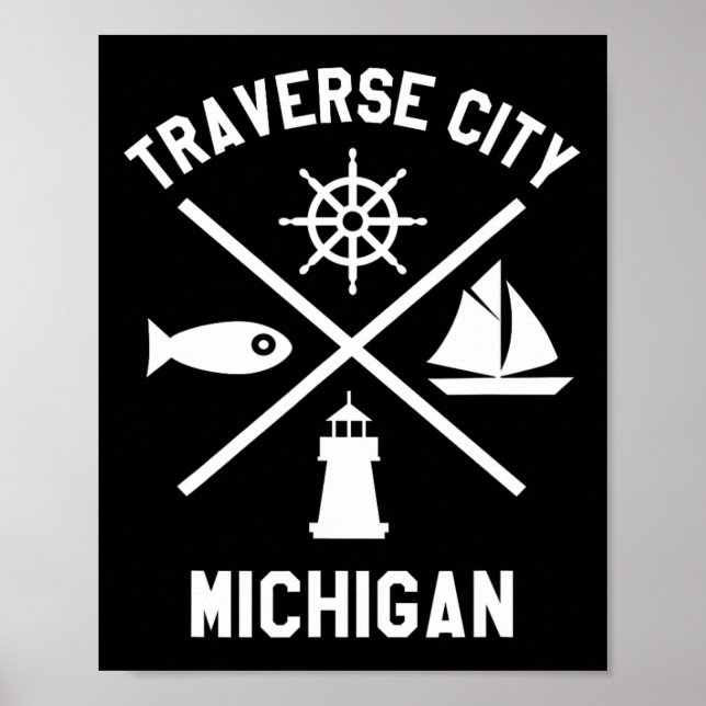Affiche Traverse City Nord du Michigan La voilière à voile (Devant)