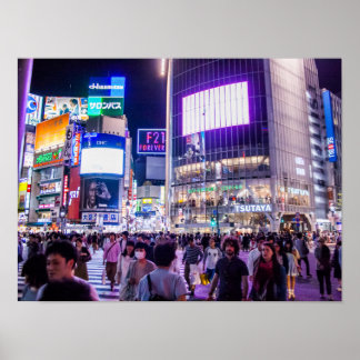 Affiche Traversée de Shibuya la nuit