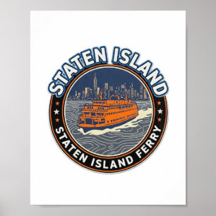 Affiche Traversée du ferry de Staten Island - Aube