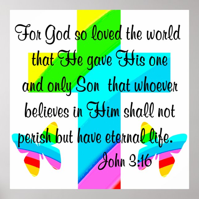 AFFICHE TRAVERSER ET BOUTETERFLY JOHN 3:16 CONCEPTION (Devant)