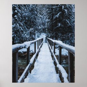 Affiche Traverser la rivière en hiver