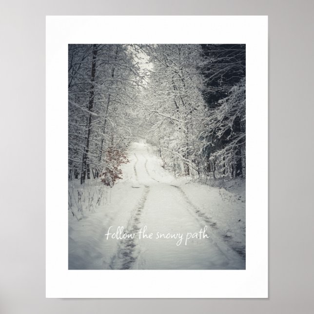 Affiche Traverser une forêt d'hiver enneigée (Devant)