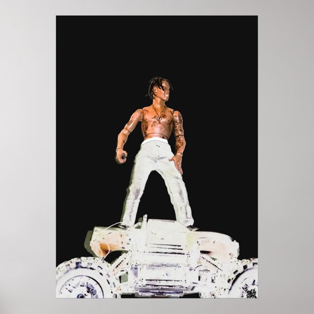Affiche Travis Scott Rodeo A3 agrandi Album inversé (Devant)