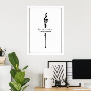 Affiche Treblemaker Funny Music Pun Blanc G-Clef